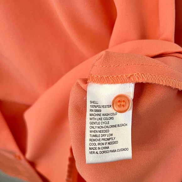 Alex Marie button up blouse, sz M, Coral color - Picture 5 of 5